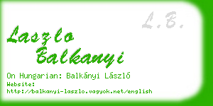 laszlo balkanyi business card