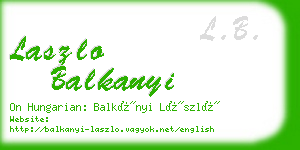 laszlo balkanyi business card